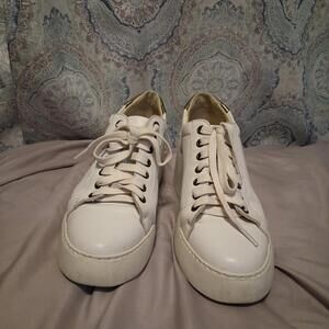 Fly London 'Dile' White Leather Wedge Sneaker Shoe Size 9 (40)